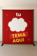 Painel retangular perfurado interativo + estrutura metálica